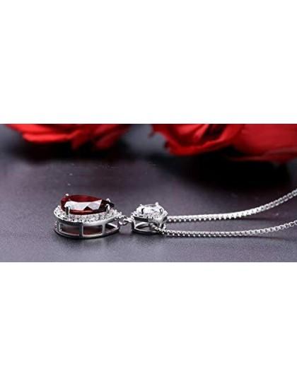 White gold finish Eye of the Beloved red ruby created diamond Pendant necklace