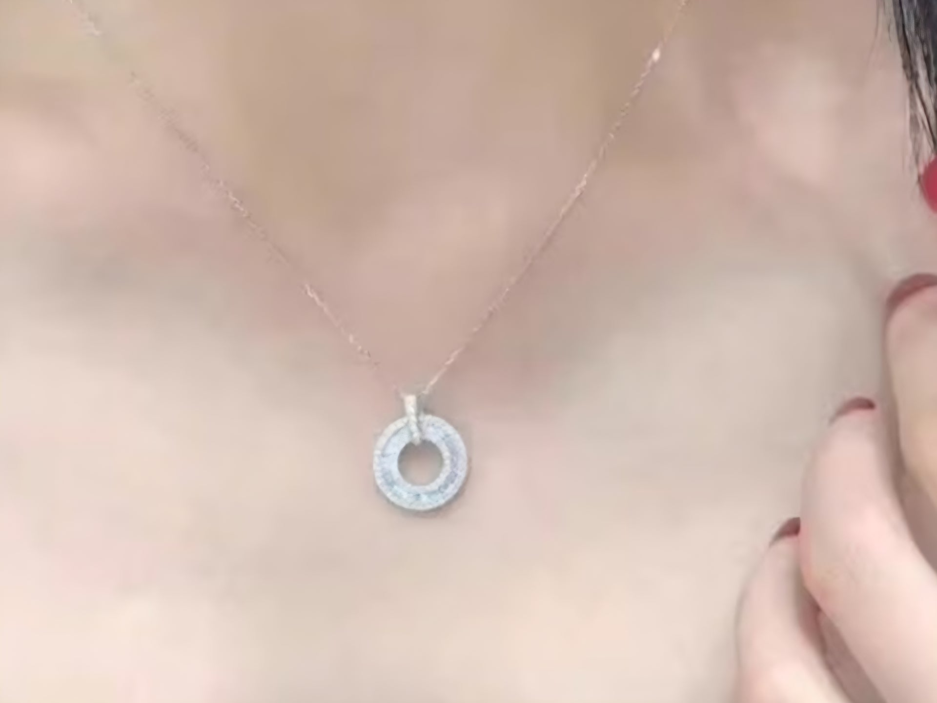 The Kristin Baguette Diamond Circle Pendant