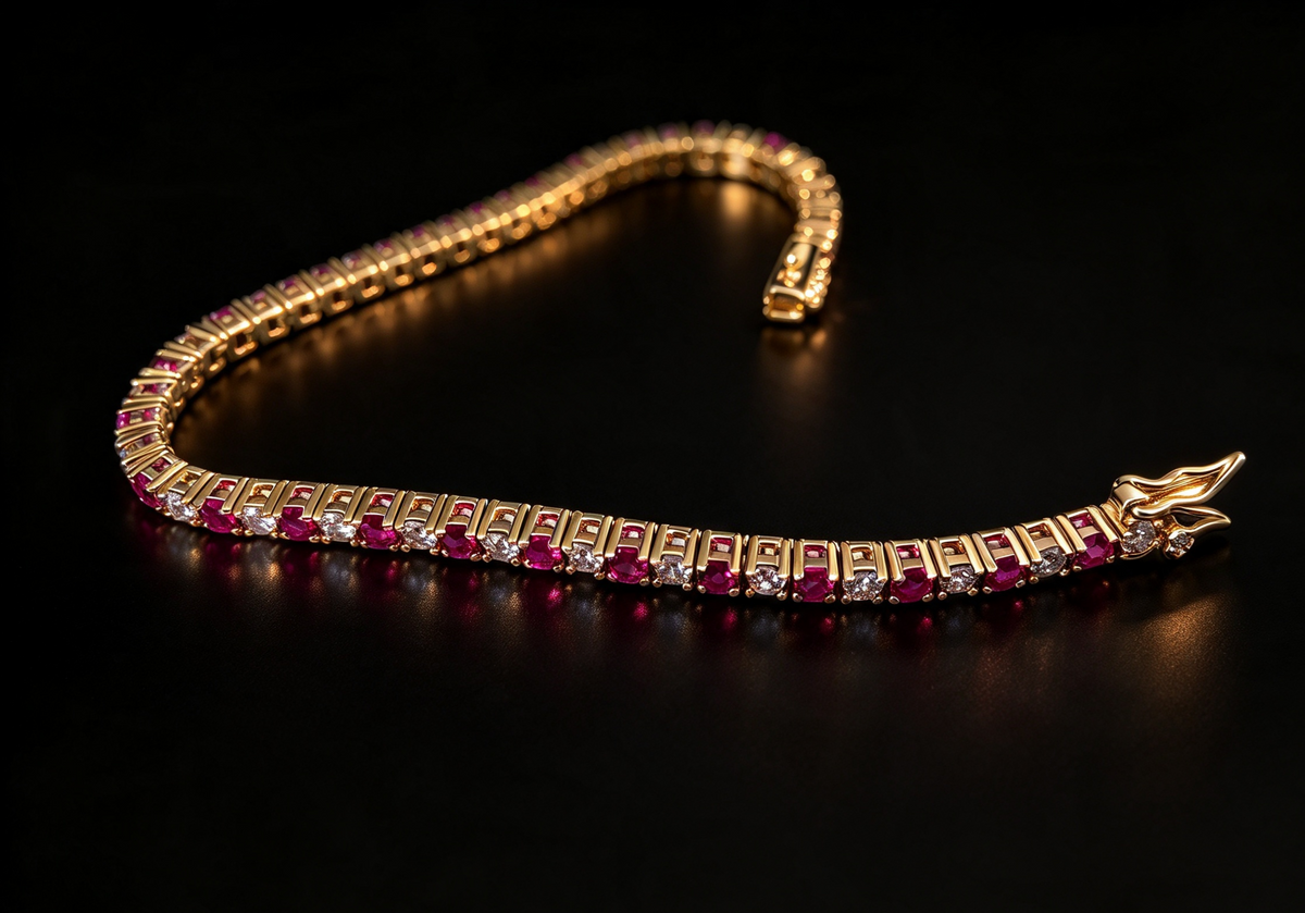 Valentina Pink Tourmaline Pink Created Diamond Tennis Bracelet