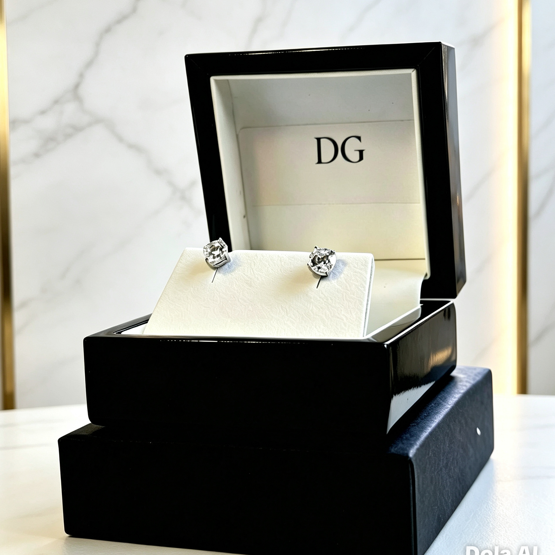 White Gold Finished Round Cut Created Diamond Stud Earrings Gift Box Included