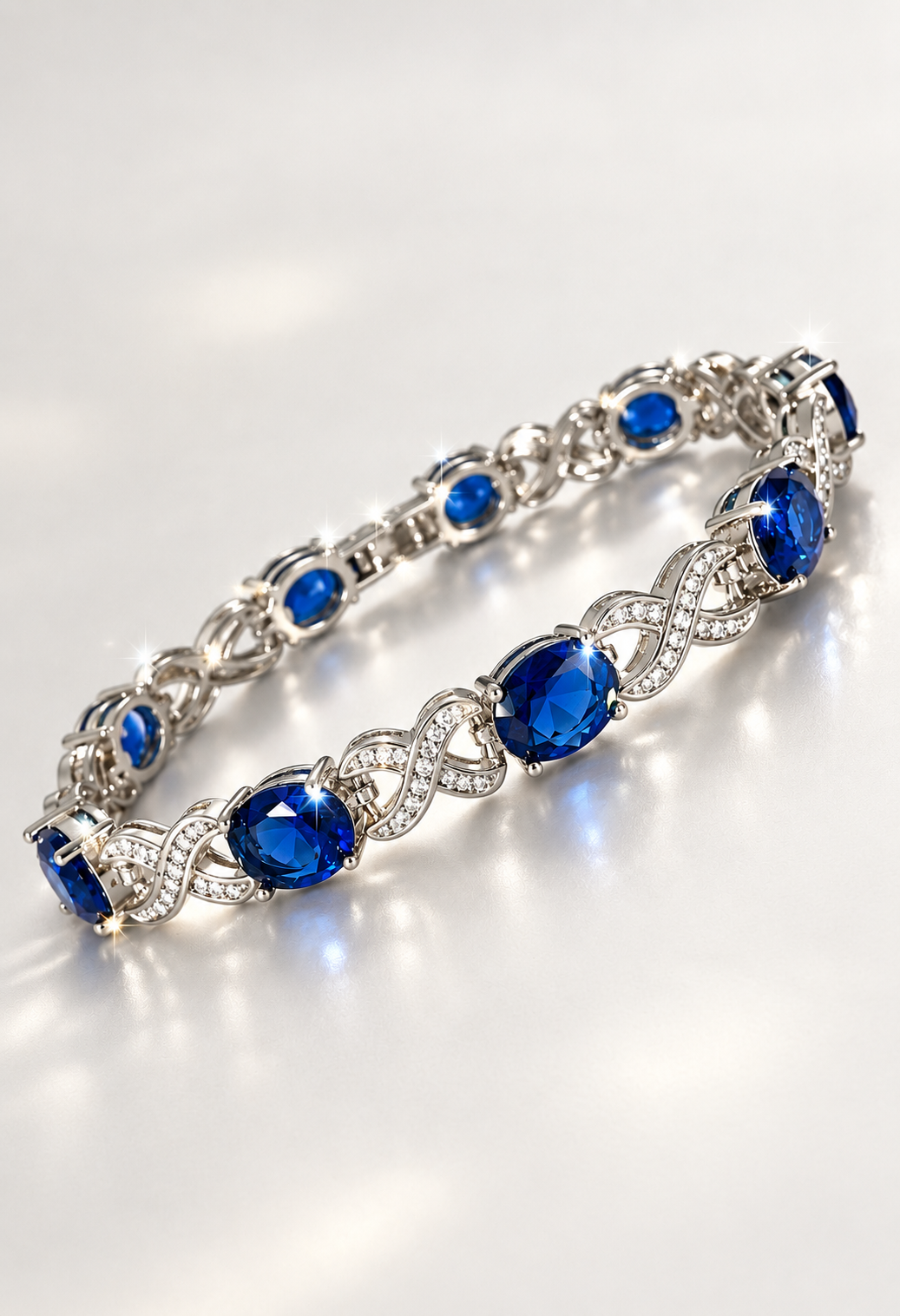 Royal Sapphire Infinity Bracelet