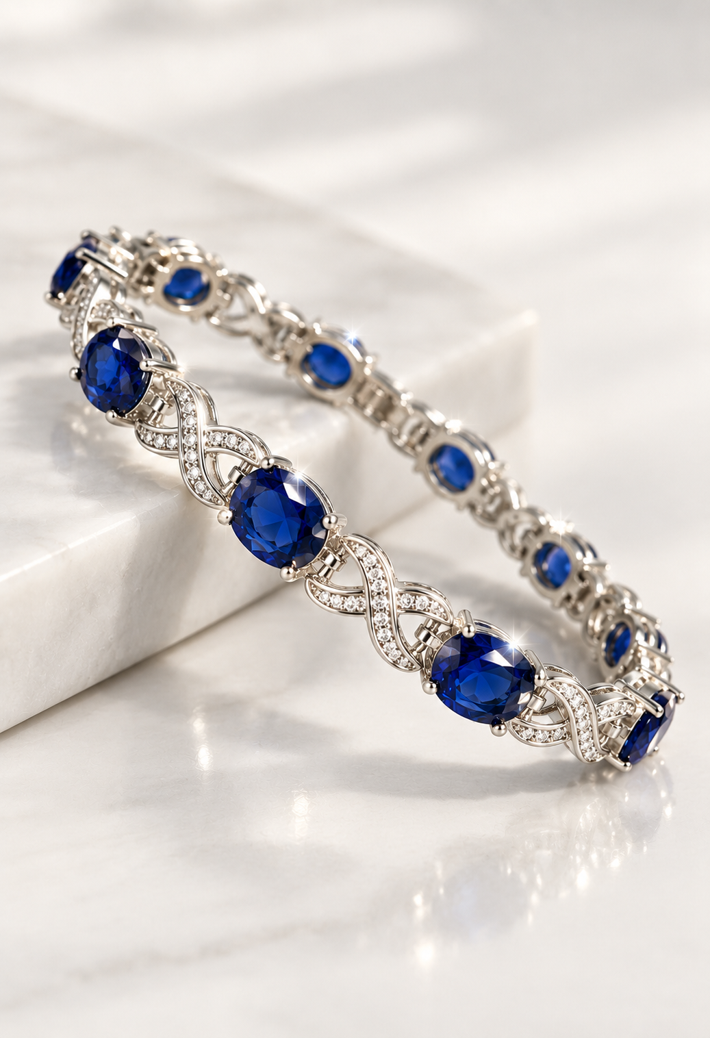 Royal Sapphire Infinity Bracelet