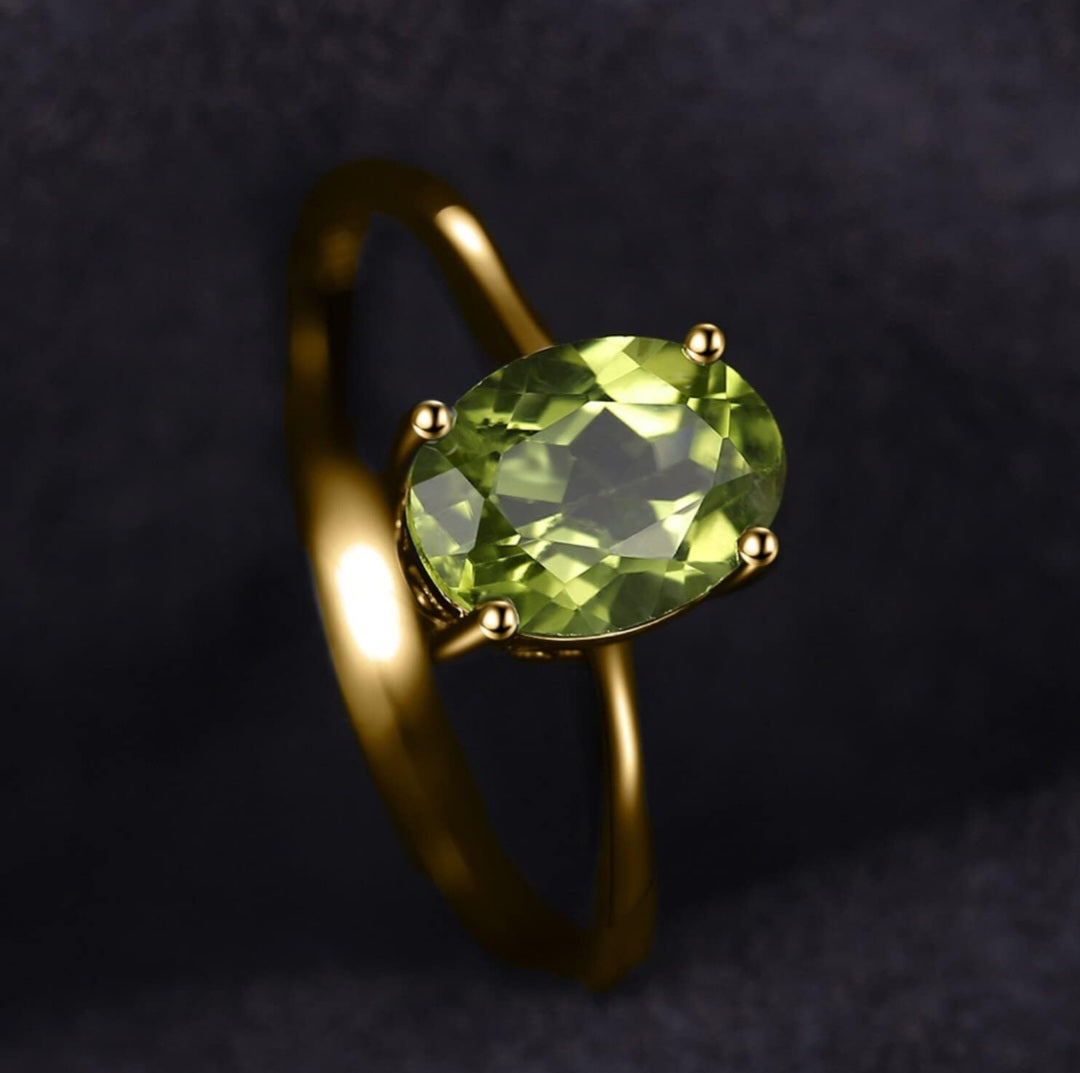 Honour your extraordinary journey Peridot ring Special Listing size M