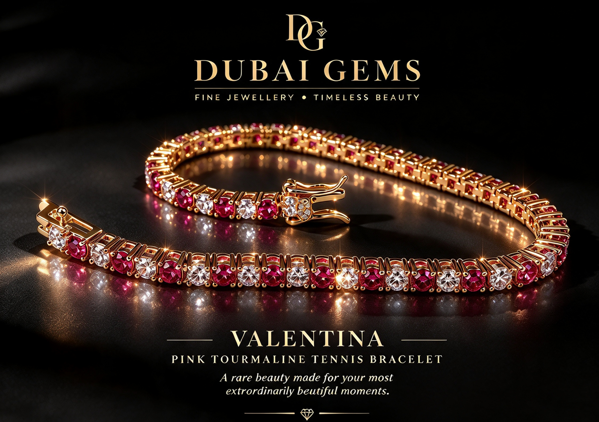 Valentina Pink Tourmaline Pink Created Diamond Tennis Bracelet