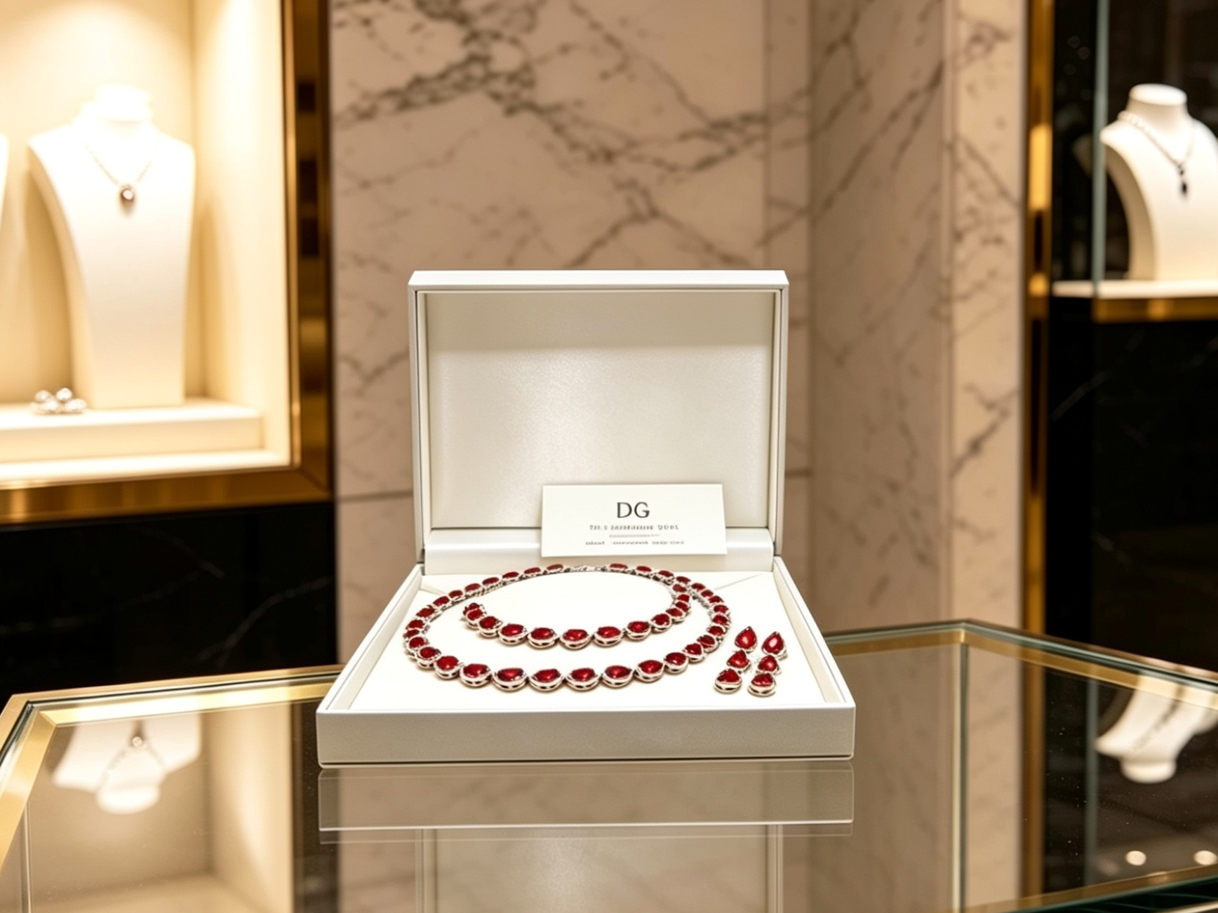 Red Ruby Tennis Necklace pearcut Created Diamond full Jewellery Set