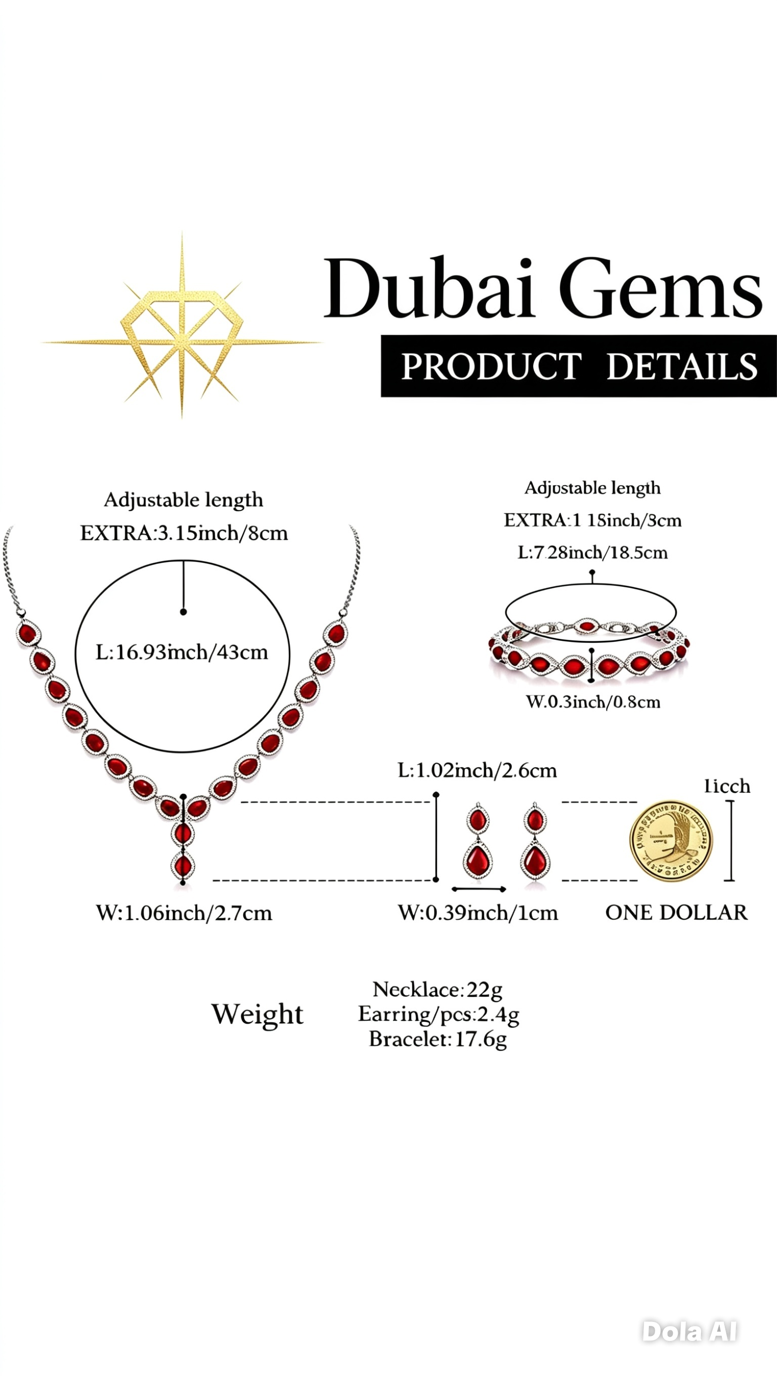 Prestige Pear Cut Red Ruby Jewellery Set with Created Diamonds White Gold finished Necklace Bracelet and Earrings Gift Set