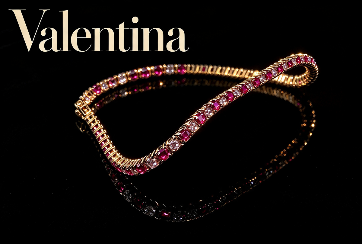 Valentina Pink Tourmaline Pink Created Diamond Tennis Bracelet