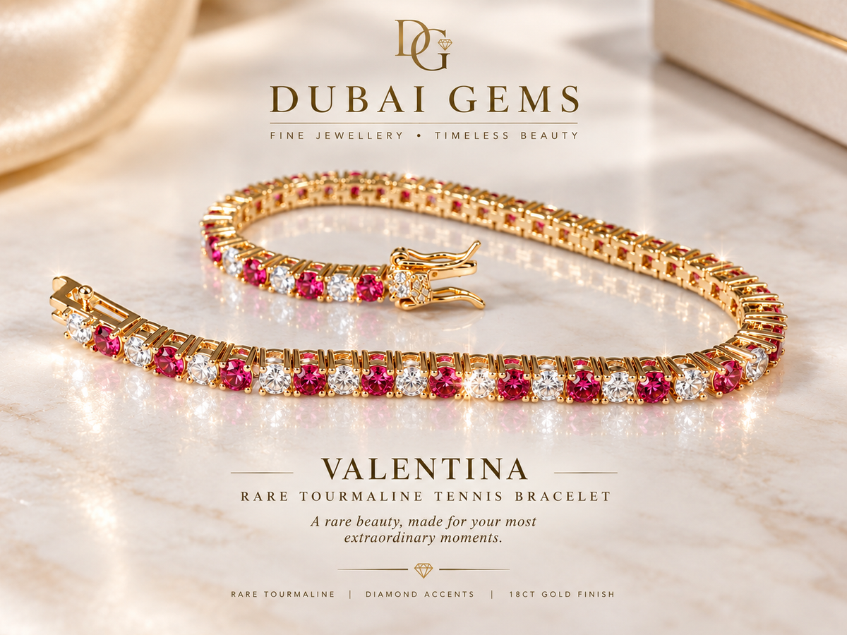 Valentina Pink Tourmaline Pink Created Diamond Tennis Bracelet