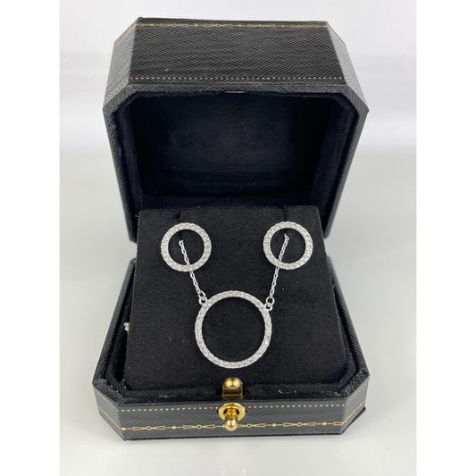 WHITE GOLD FINISH Circle of Life With Created Diamond Jewellery Set