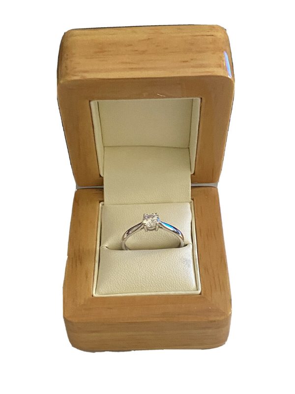 9ct White Gold 0.5 Ct Classic solitaire created diamond ring