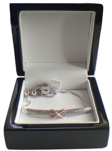 White Gold Finish Created Diamond Infinity Pull Tie Bracelet