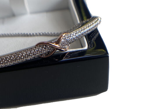 White Gold Finish Created Diamond Infinity Pull Tie Bracelet