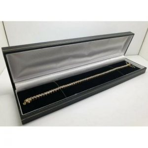 Yellow gold finish round cut created diamond tennis bracelet